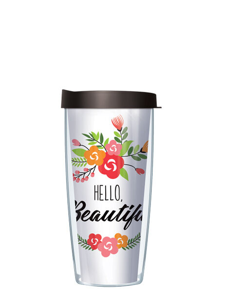 28oz Mega Tumbler - Hello Beautiful w/ Black Lid H2-HBE