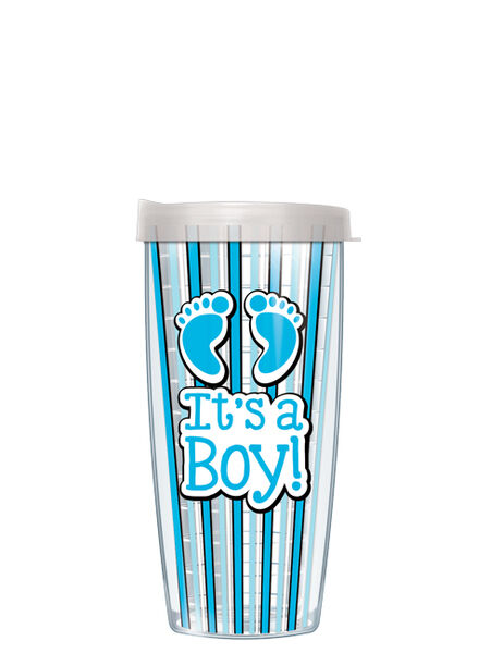 28oz Mega Tumbler - It's a Boy w/ Clear Lid H2-IAB1