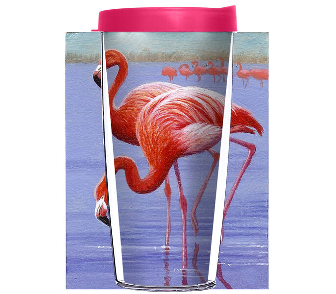 28oz Sport Tumbler - Flamingo Pair w/ Gray Lid ST-JQ-CF-01067