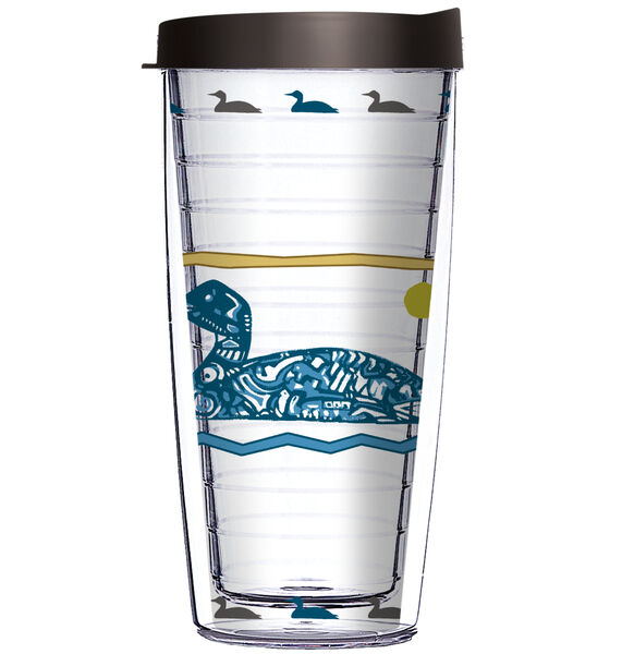 24oz Flareside Tumbler - Tribal Loon in Blue w/ Black Lid 24F-JQ-EB-70206