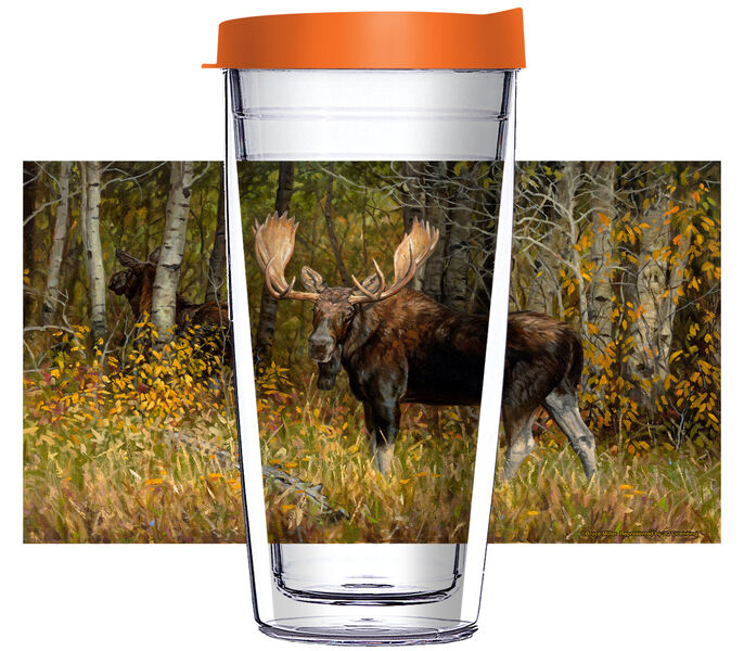 22oz Tumbler - Moose Scene w/ Orange Lid 08-JQ-EB-70207