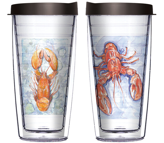 28oz Mega Tumbler - Lobster Painting w/ Black Lid H2-JQ-JL-08130-B