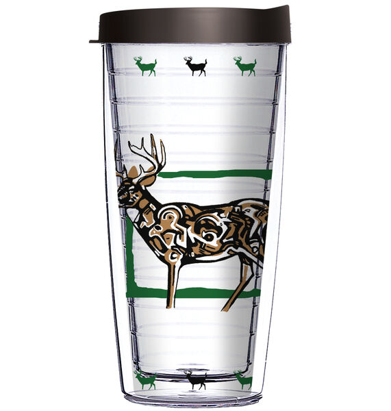 16oz Short Tumbler - Tribal Deer without lid 01-JQ-JL-JP-DEER-TRIBAL