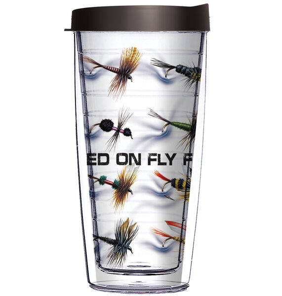 16oz Short Tumbler - Hooked on Fly Fishing without lid 01-JQ-JQ-00774