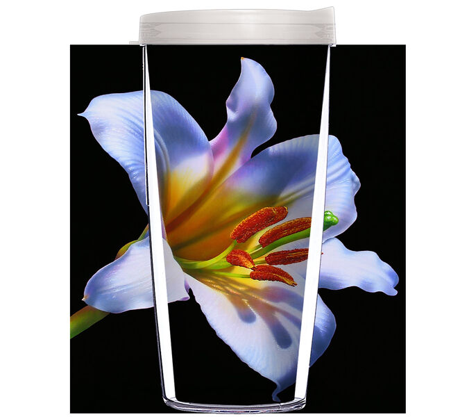 28oz Sport Tumbler - Flower White Lily w/ Gray Lid ST-JQ-JU-20396