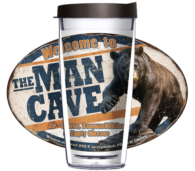 24oz Flareside Tumbler - Welcome to the Man Cave w/ Black Lid 24F-JQ-JW-249