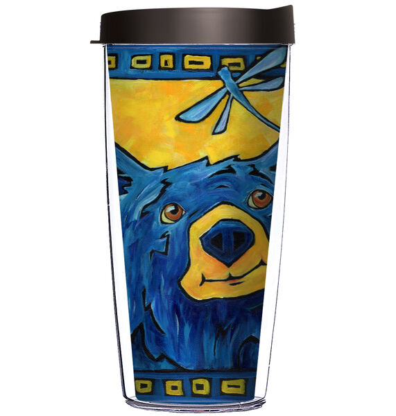 22oz Tumbler - Papa Bear with Dragonfly D36 w/ Black Lid 08-JQ-KS-9237