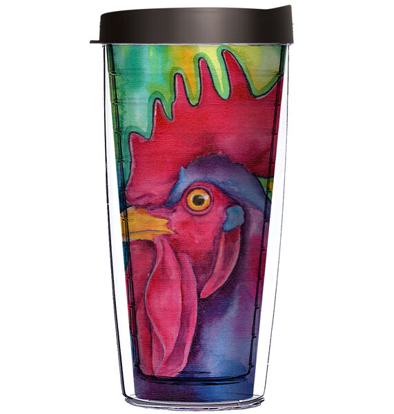 22oz Tumbler - Rooster Profile D103 w/ Black Lid 08-JQ-KS-9305