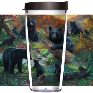 16oz Tumbler - Bear Collage w/ Black Lid 02-JQ-MK-13897