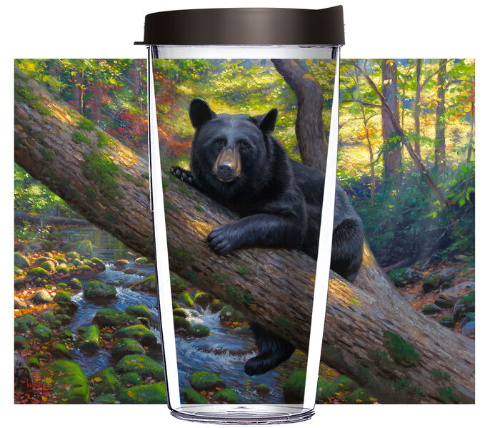 22oz Tumbler - Lazy Boy Bear w/ Black Lid 08-JQ-MK-14028