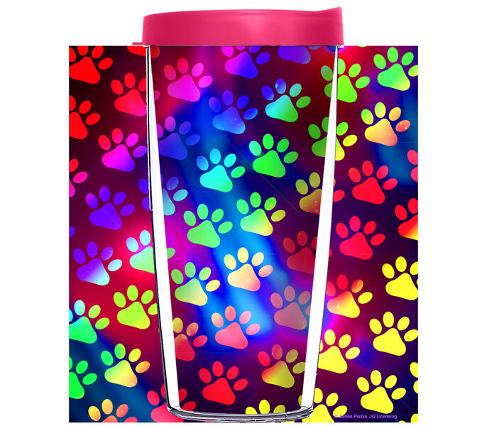 24oz Flareside Tumbler - Neon Paw Prints w/ Black Lid 24F-JQ-NE-10857