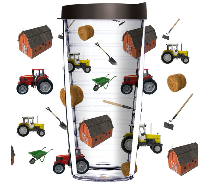 28oz Sport Tumbler - Farm Design w/ Gray Lid ST-JQ-NE-11326