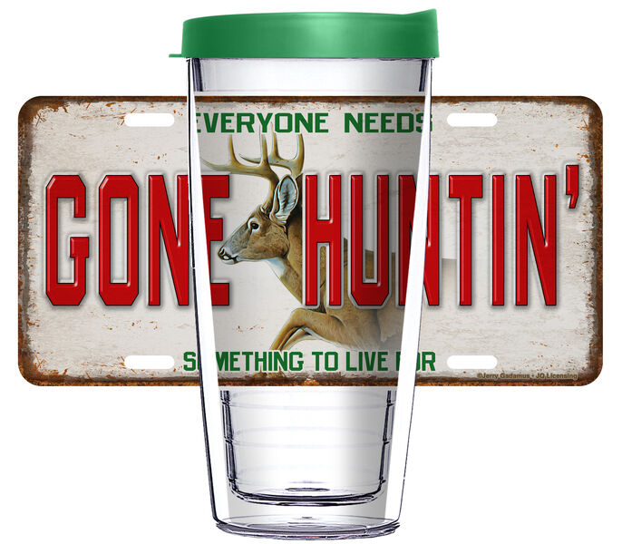 16oz Short Tumbler - Gone Huntin' without lid 01-JQ-NE-11455