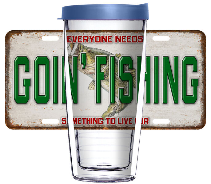 16oz Short Tumbler - Goin' Fishing without lid 01-JQ-NE-11456