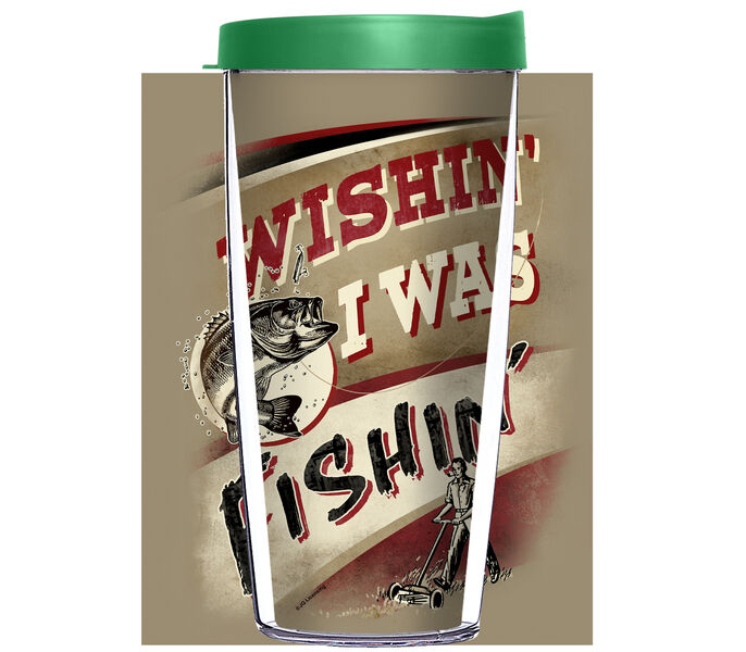 16oz Tumbler - Wishin' I Was Fishin' w/ Emerald Green Lid 02-JQ-NW-1224