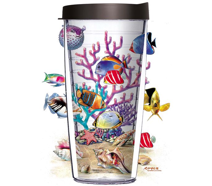 18oz Handle Mug - Coral Garden w/ Black Lid 06-JQ-RM-1181