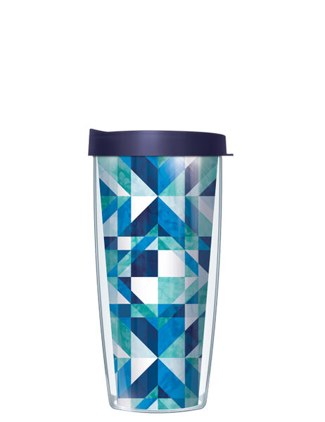 16oz Tumbler - Kaleidoscope Blue w/ Blue Lid 02-KAP