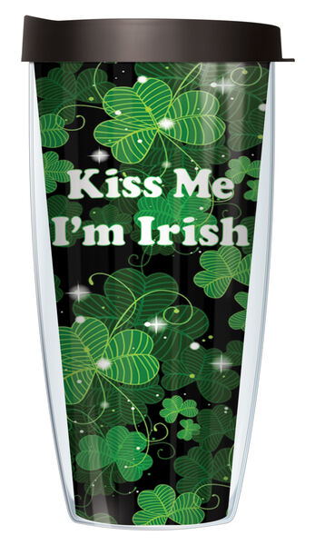 24oz Flareside Tumbler - Kiss Me I'm Irish w/ Black Lid 24F-KISS1