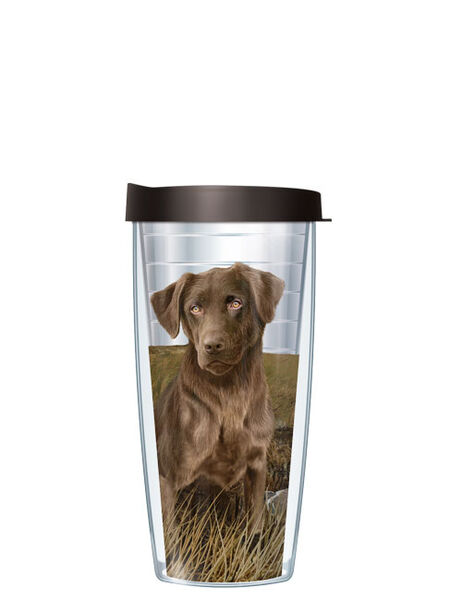 22oz Tumbler - Chocolate Lab w/ Black Lid 08-LAB-C