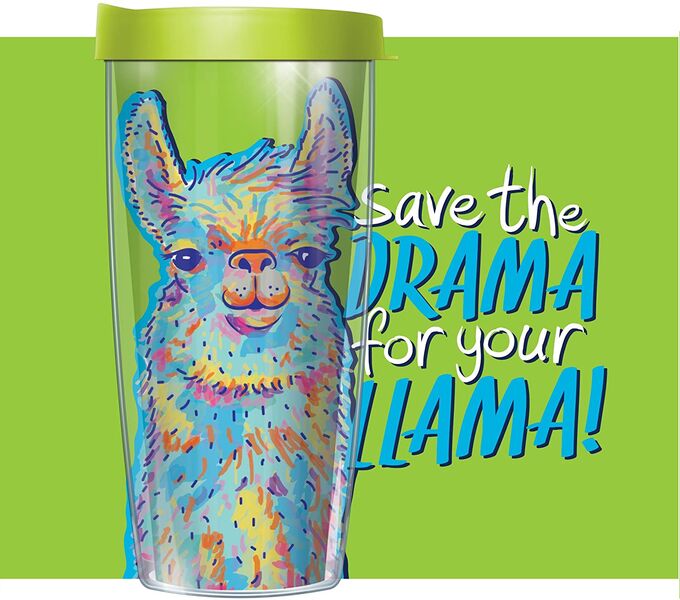 28oz Mega Tumbler - Drama Llama Green w/ Lime Green Lid H2-LLA375