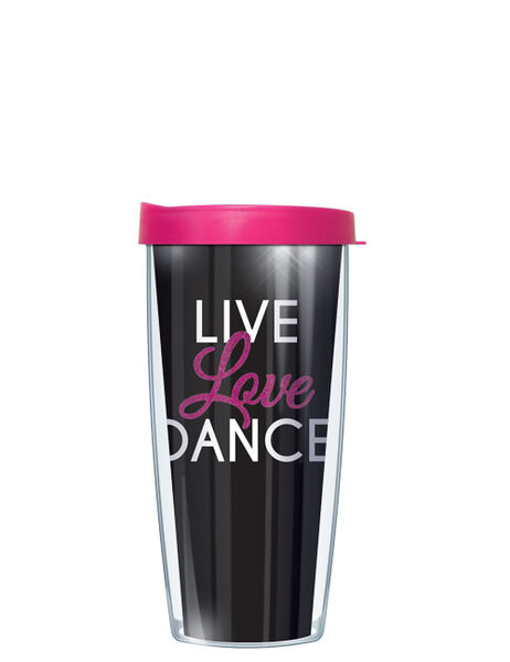 22oz Tumbler - Live Love Dance W/Glitter Luv w/ Pink Lid 08-LLD213-LV1