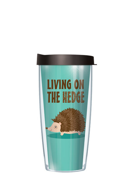 16oz Short Tumbler - Hedgehog Living on the Hedge without lid 01-LOH