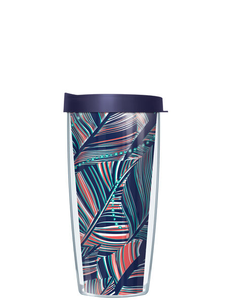 16oz Tumbler - Leaf Overlay w/ Navy Lid 02-LOL