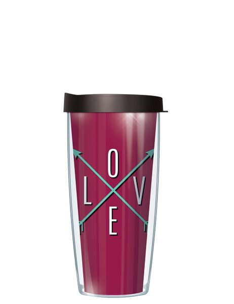 16oz Short Tumbler - Love Arrows without lid 01-LVA