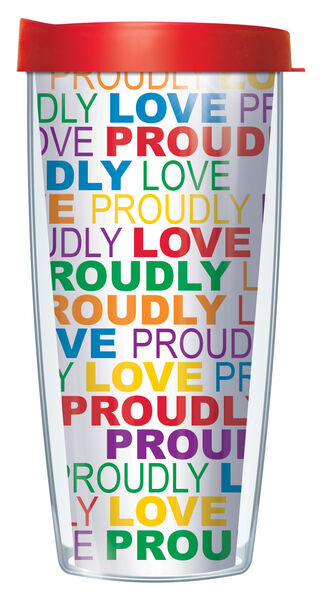 16oz Tumbler - Love Proudly w/ Red Lid 02-LVPRD