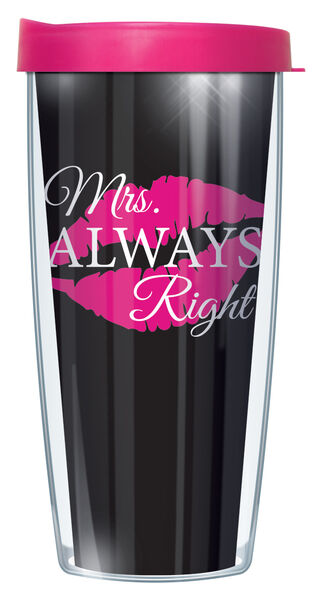 28oz Sport Tumbler - Mrs. Always Right w/ Gray Lid ST-MAR2