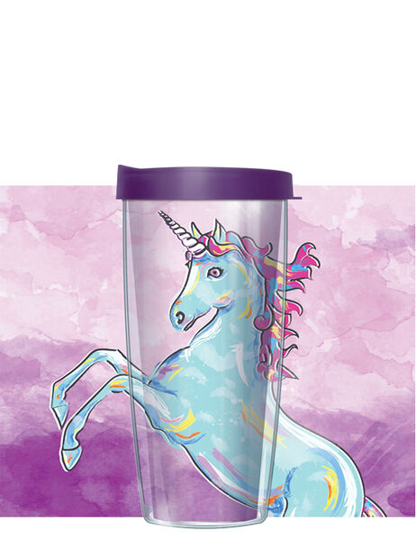 18oz Handle Mug - Magical Unicorn w/ Black Lid 06-MAU