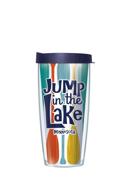 18oz Handle Mug - Minnesota Jump in the Lake w/ Blue Lid 06-MN4