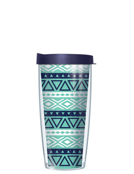 28oz Sport Tumbler - Fun Native Motif on Green w/ Gray Lid ST-NMO1