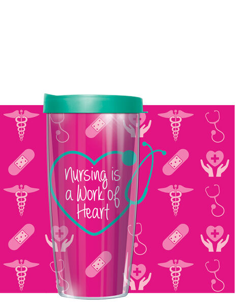 16oz Tumbler - Work of Heart w/ Teal Lid 02-NWH