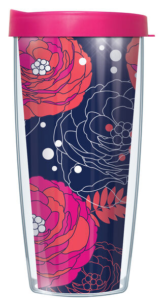 28oz Sport Tumbler - Peonies w/ Gray Lid ST-PEO