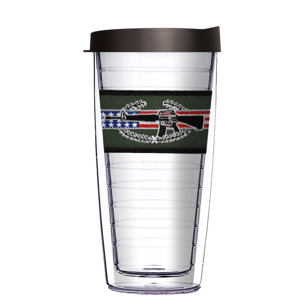 24oz Flareside Tumbler - USA Gun on Flag Patch w/ Black Lid 24F-PM0592