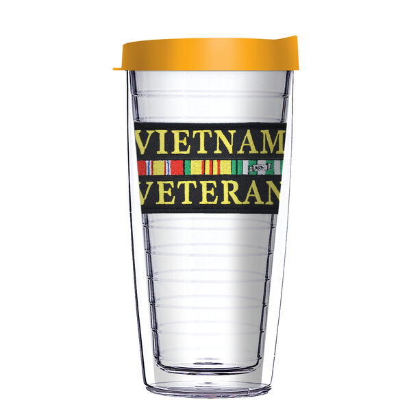 24oz Flareside Tumbler - Vietnam Veteran Ribbons Patch w/ Black Lid 24F-PM1217