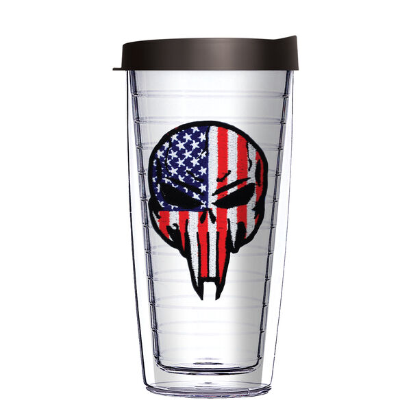 28oz Mega Tumbler - Sniper RWB Skull Patch w/ Black Lid H2-PM3055