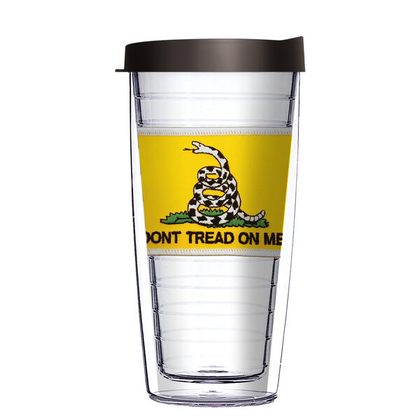 24oz Flareside Tumbler - Don't Tread on Me Yellow & White Patch w/ Black Lid 24F-PM3820