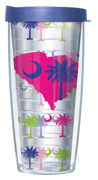 16oz Tumbler - Palmetto Moon w/ Blue Lid 02-PMO