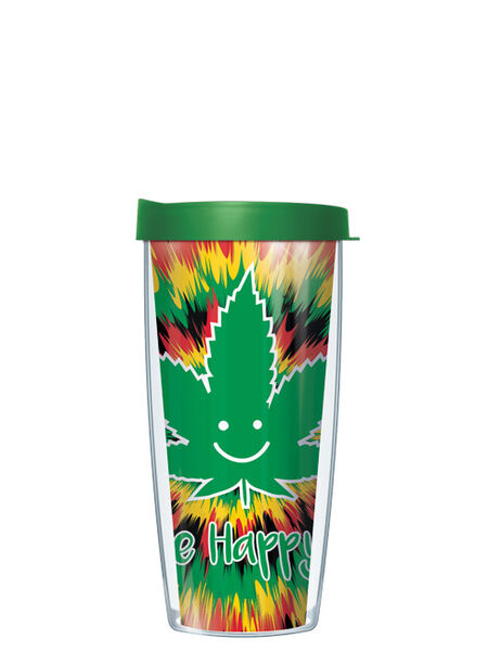 16oz Short Tumbler - Happy Pot Leaf without lid 01-POT1