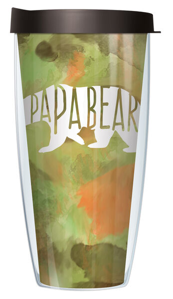 18oz Handle Mug - Green Papa Bear w/ Black Lid 06-PPB