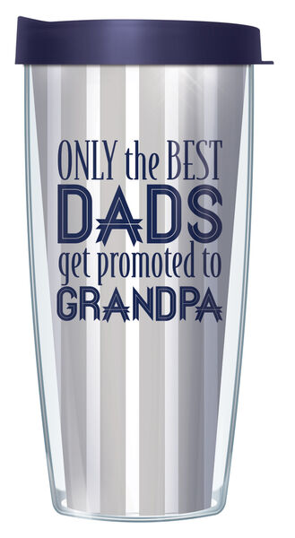 28oz Mega Tumbler - Promoted to Grandpa w/ Navy Lid H2-PROG