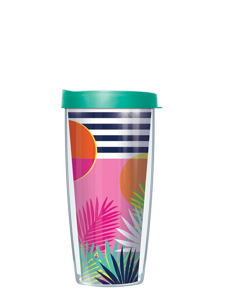 18oz Handle Mug - Palm Sunset w/ Black Lid 06-PSU