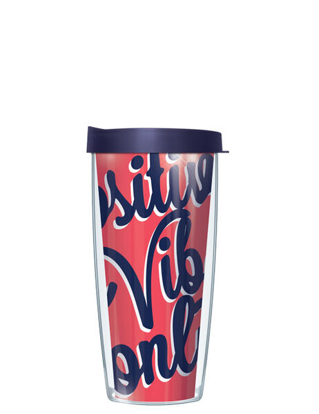 28oz Mega Tumbler - Positive Vibes Only w/ Navy Lid H2-PV1