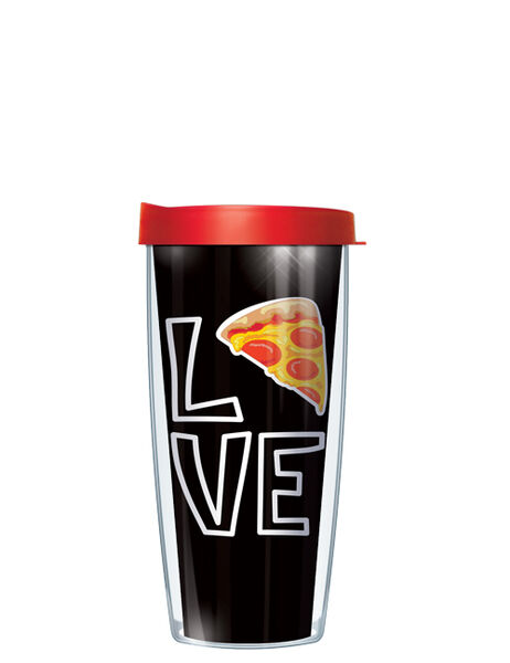 22oz Tumbler - I Love Pizza w/ Red Lid 08-PZL