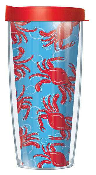 28oz Sport Tumbler - Red Crabs w/ Gray Lid ST-REC