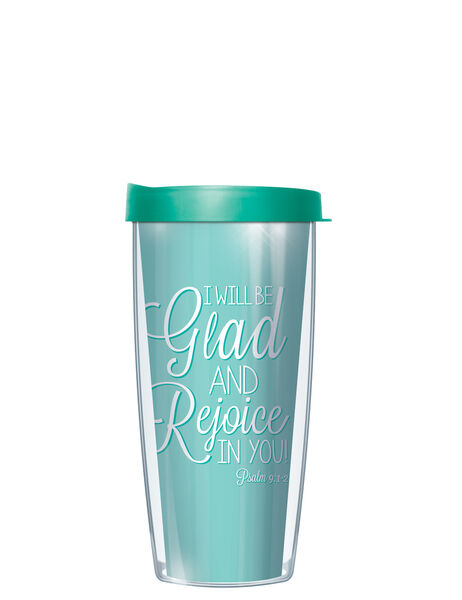 24oz Flareside Tumbler - Glad & Rejoice on Teal w/ Black Lid 24F-REJ