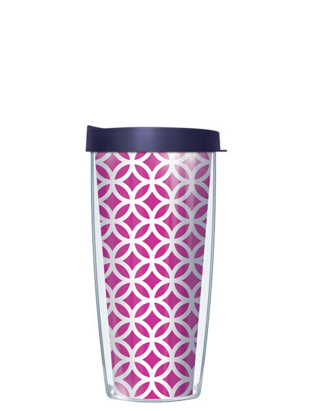 16oz Tumbler - Pink Roundabout w/ Navy Lid 02-ROU2