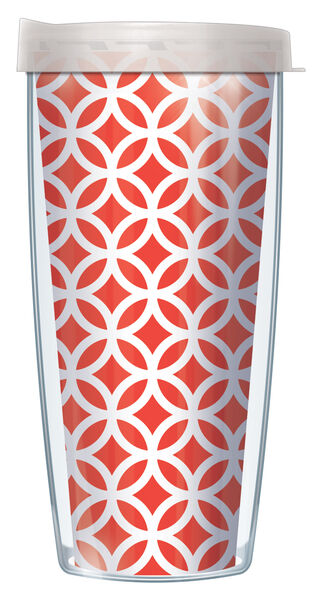 22oz Tumbler - Roundabout-Dk Coral w/ Clear Lid 08-ROU6